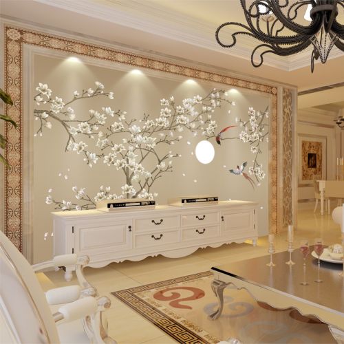 Affiche murale géante moderne chinois - papier peint en soie Ref 2455950