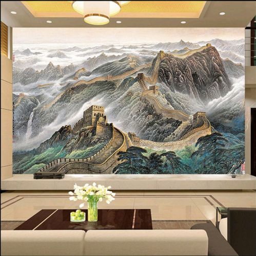 Poster mural 3D géant moderne chinois - papier peint en soie Ref 2456632