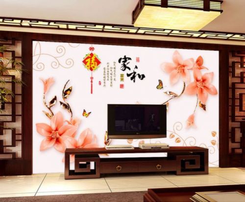 Affiche murale géante moderne chinois - papier peint en soie Ref 2458121