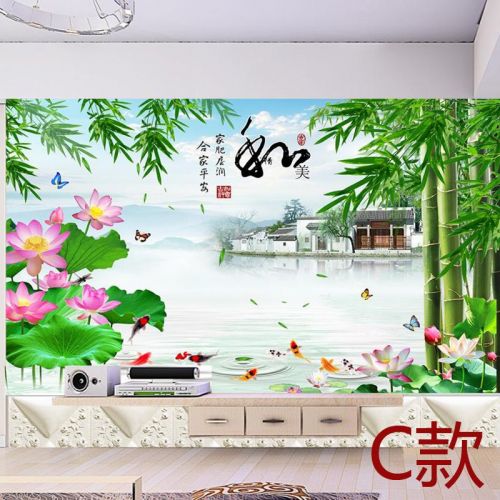 Affiche murale géante moderne chinois - papier peint en soie Ref 2459233