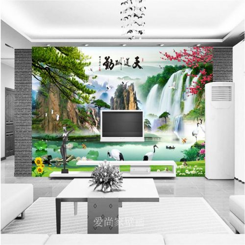 Affiche murale géante moderne chinois - papier peint en soie Ref 2459422