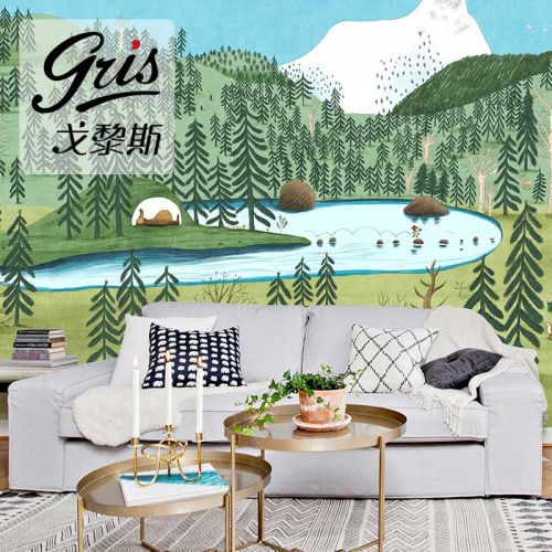 Affiche murale géante GRIS campagne - Ref 2459473