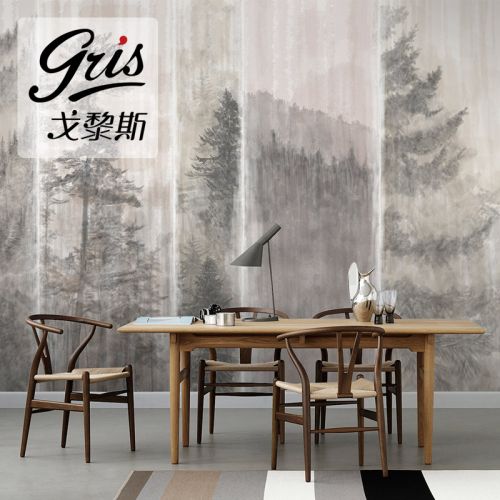 Affiche murale géante GRIS moderne chinois - Ref 2459614