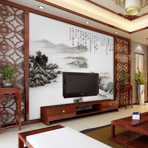 Poster mural 3D géant moderne chinois - papier peint en soie Ref 2459663