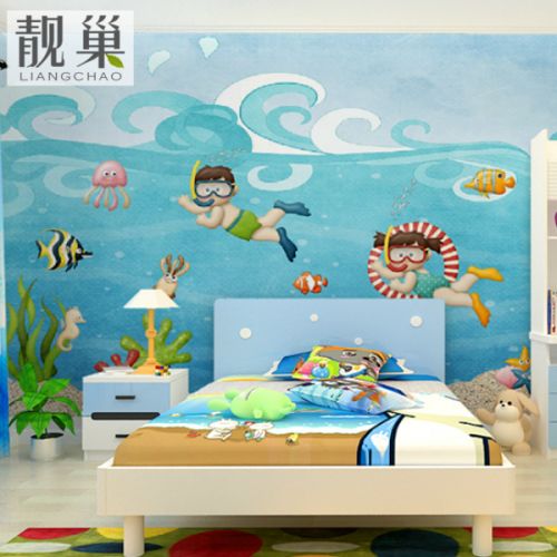 Affiche murale géante LIANGCHAO Méditerranée - papier peint en soie Ref 2460578