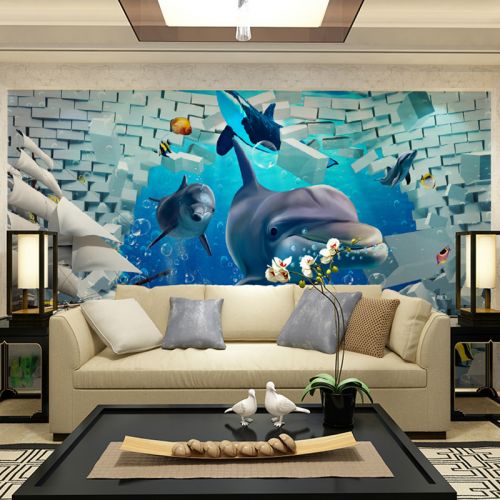 Affiche murale géante LIANGCHAO Méditerranée - papier peint en soie Ref 2460586