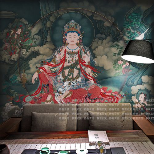 Affiche murale géante moderne chinois - papier peint en soie Ref 2461162