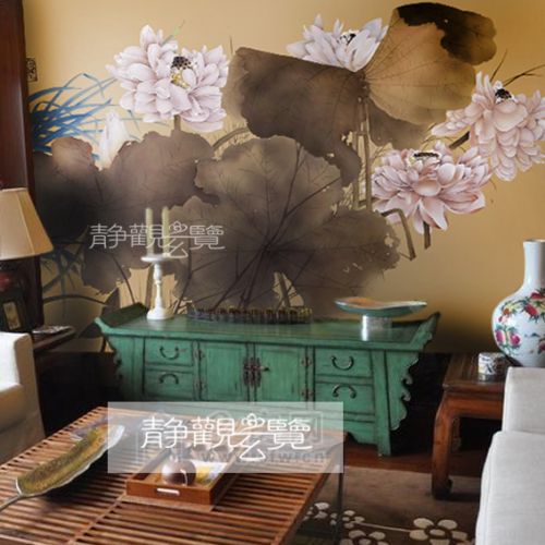 Affiche murale géante moderne chinois - papier peint en soie Ref 2461173
