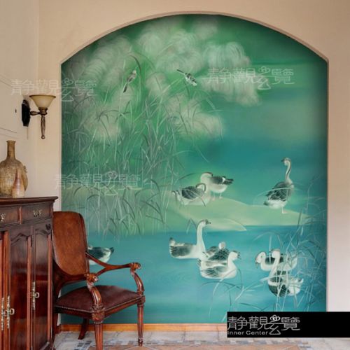 Affiche murale géante moderne chinois - papier peint en soie Ref 2461191