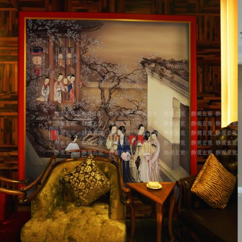 Affiche murale géante moderne chinois - papier peint en soie Ref 2461200