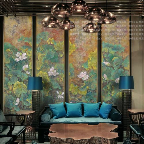 Affiche murale géante moderne chinois - papier peint en soie Ref 2461239