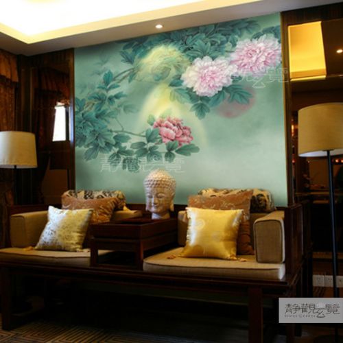 Affiche murale géante moderne chinois - papier peint en soie Ref 2461284