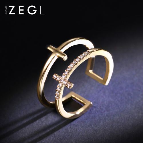 Bague Femme ZENGLIU en Alliage argent plaque or - Ref 3088553