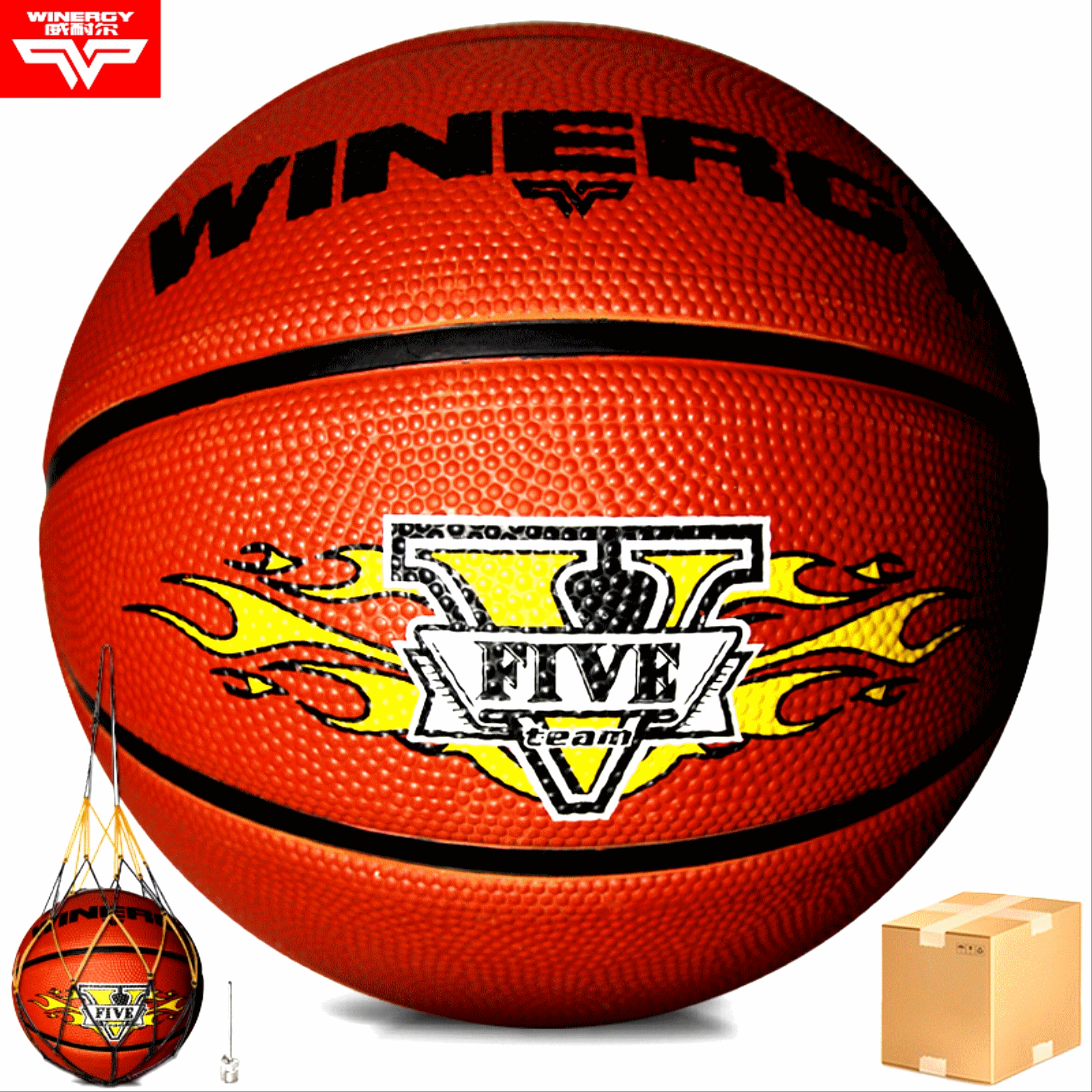 Ballon de basket WINERGY en caoutchouc - Ref 1994375