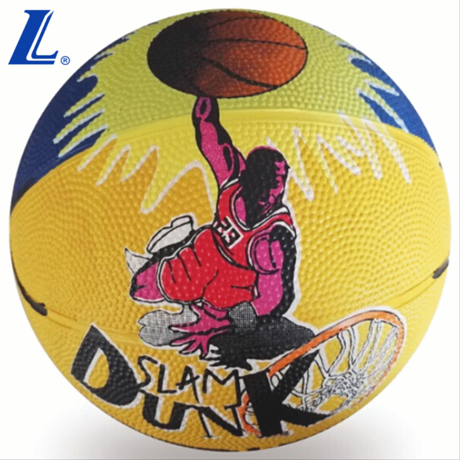 Ballon de basket LANHUA en caoutchouc - Ref 1994731