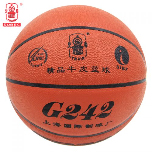 Ballon de basket TRAIN en cuir véritable - Ref 2001442