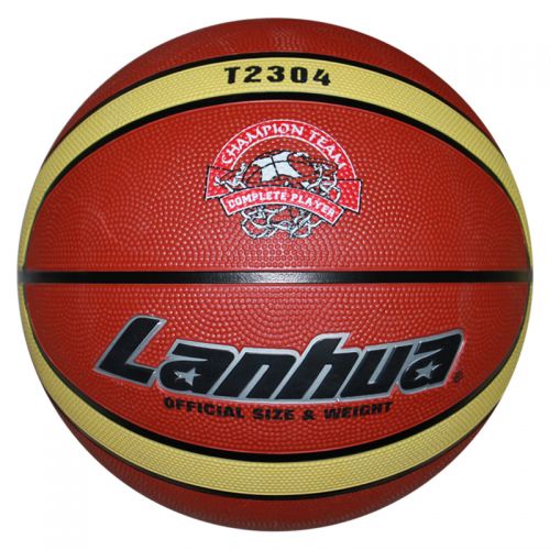 Ballon de basket LANHUA en caoutchouc - Ref 2001491