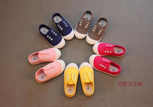 Baskets enfants en toile pour printemps - semelle caoutchouc Ref 1003279