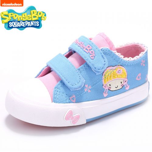 Baskets enfants en toile SPONGEBOB SQUAREPANTS pour printemps - semelle caoutchouc Ref 1004122