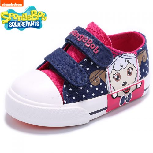 Baskets enfants en toile SPONGEBOB SQUAREPANTS pour printemps - semelle caoutchouc Ref 1004372