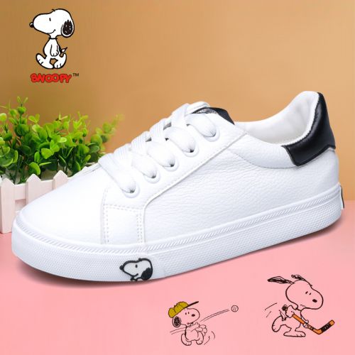 Baskets enfants en similicuir SNOOPY coutures cuir pour printemps - semelle vulcanisation Ref 1005610