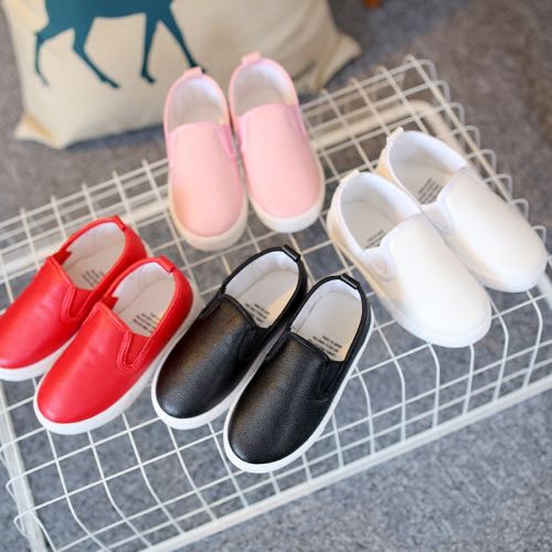 Baskets enfants coutures en cuir pour printemps - semelle caoutchouc antidérapant Ref 1007275