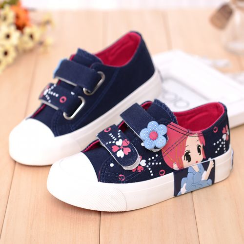 Baskets enfants en toile pour printemps - semelle caoutchouc Ref 1007862