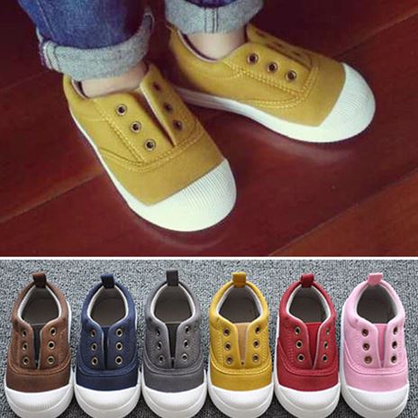 Baskets enfants en toile pour printemps - semelle caoutchouc Ref 1008565