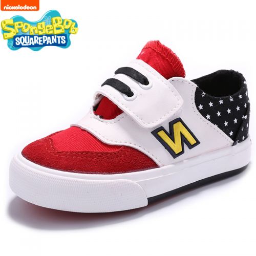 Baskets enfants en toile SPONGEBOB SQUAREPANTS pour printemps - semelle caoutchouc Ref 1009236