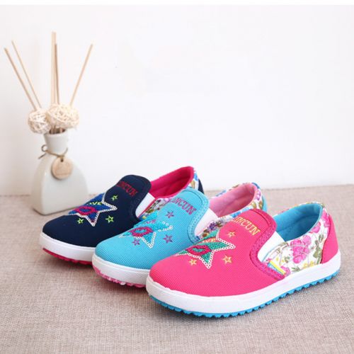 Baskets enfants en toile pour printemps - semelle plastique Ref 1009254