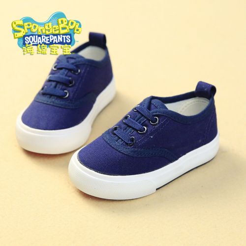 Baskets enfants en toile SPONGEBOB SQUAREPANTS pour été - semelle caoutchouc naturel Ref 1010372