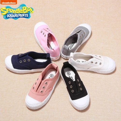 Baskets enfants en toile SPONGEBOB SQUAREPANTS pour printemps - semelle caoutchouc Ref 1010383