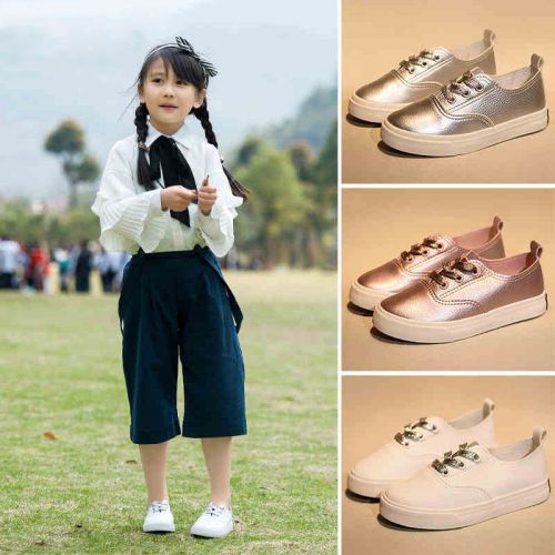 Baskets enfants en similicuir WARRIOR paillette pour printemps - semelle caoutchouc Ref 1010619