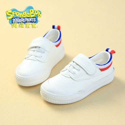 Baskets enfants en similicuir SPONGEBOB SQUAREPANTS pour printemps - semelle caoutchouc Ref 1011799
