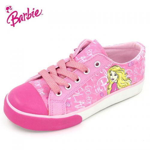 Baskets enfants en toile BARBIE brodé pour printemps - semelle fond composite Ref 1012245