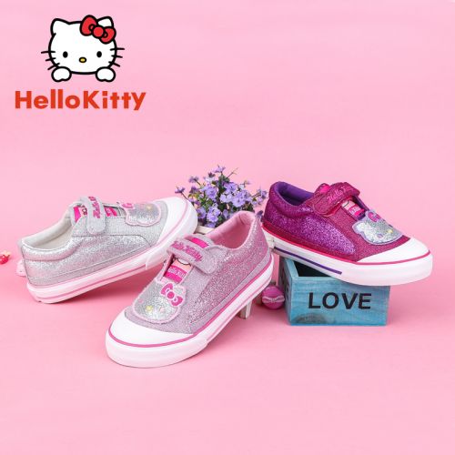 Baskets enfants en toile HELLO KITTY pour printemps - semelle vulcanisation Ref 1012680