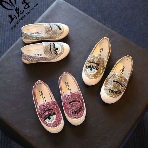 Baskets enfants en similicuir paillette pour printemps - semelle plastique Ref 1013012