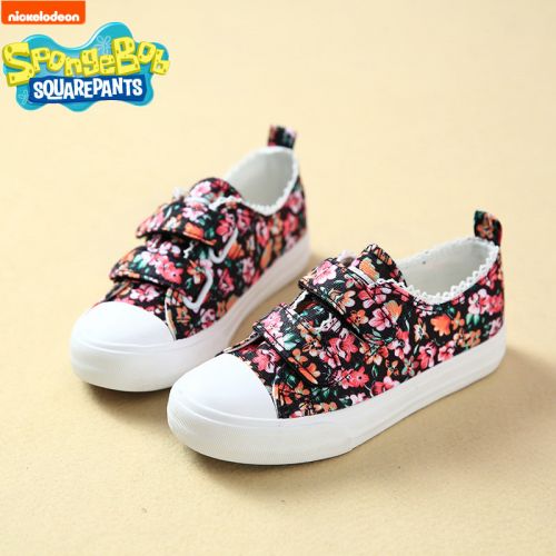 Baskets enfants en toile SPONGEBOB SQUAREPANTS pour printemps - semelle caoutchouc Ref 1013342