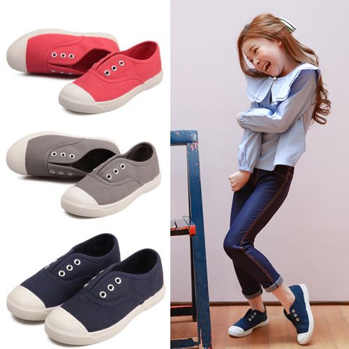 Baskets enfants en toile pour printemps - semelle caoutchouc naturel Ref 1014263