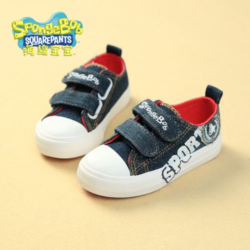 Baskets enfants en toile SPONGEBOB SQUAREPANTS pour printemps - semelle caoutchouc Ref 1014506