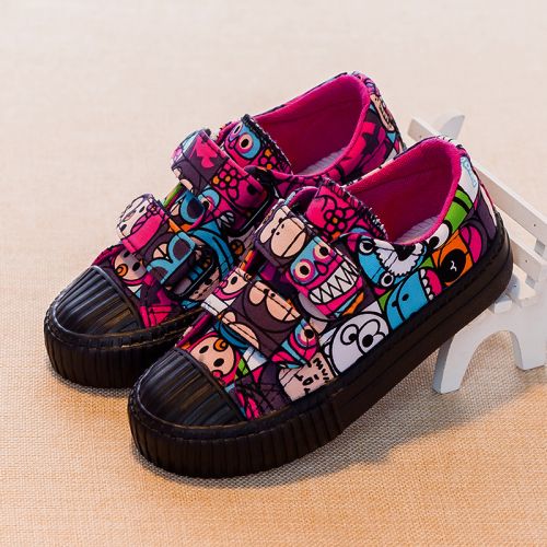 Baskets enfants en toile SHINCHAN pour printemps - semelle caoutchouc naturel Ref 1015618