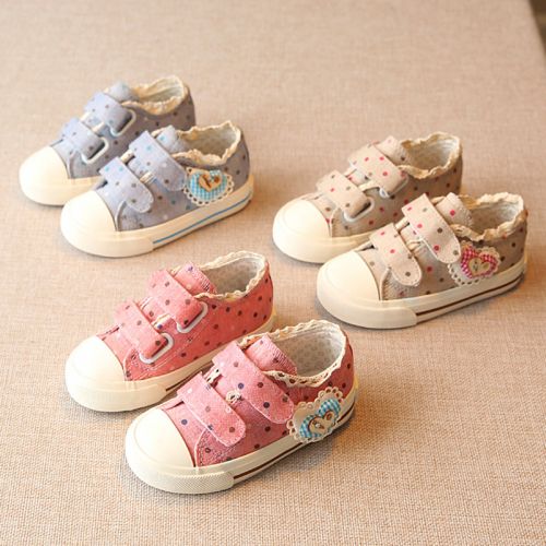 Baskets enfants en toile pour printemps - semelle caoutchouc Ref 1015909