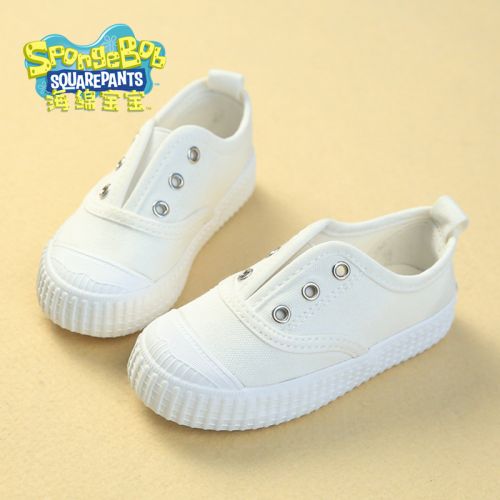 Baskets enfants en toile SPONGEBOB SQUAREPANTS pour printemps - semelle caoutchouc Ref 1016053