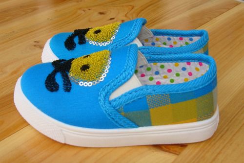 Baskets enfants brodé pour Toute saison - semelle plastique Ref 1018109