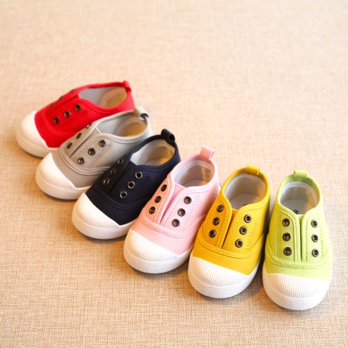Baskets enfants en toile pour printemps - semelle plastique Ref 1019342