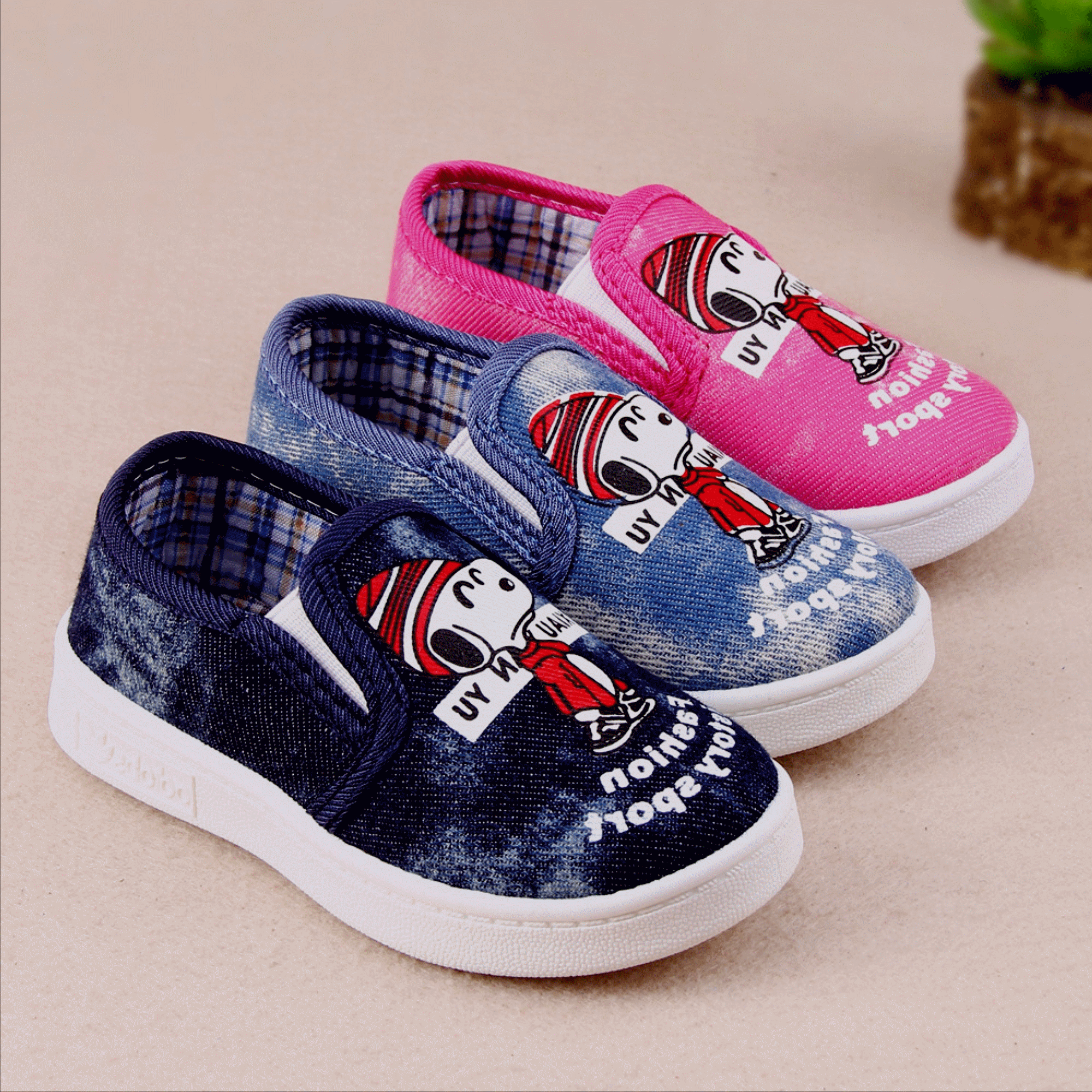 Baskets enfants en toile pour printemps - semelle caoutchouc antidérapant Ref 1021001