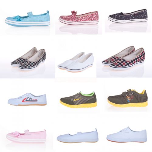 Baskets enfants en toile brodé pour printemps - semelle caoutchouc Ref 1022129