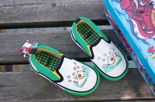 Baskets enfants en toile coutures cuir pour Toute saison - semelle caoutchouc Ref 1022212