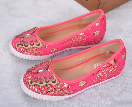 Baskets enfants en cuir synthétique KICKERS paillette pour été - semelle caoutchouc Ref 1022378