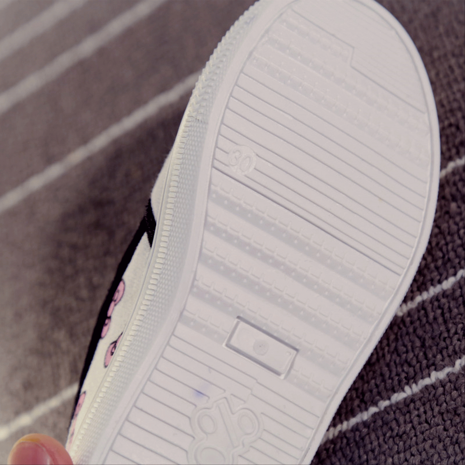 Baskets enfants en toile coutures cuir pour printemps - semelle caoutchouc antidérapant Ref 1022893